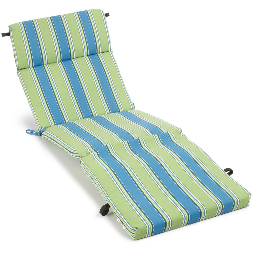 72-inch by 24-inch Patterned Polyester Outdoor Chaise Lounge Cushion. Picture 1