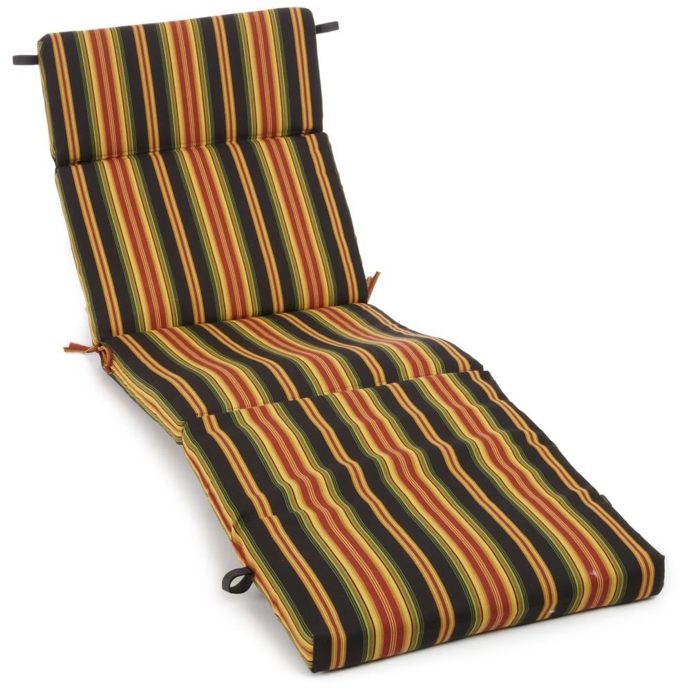 72-inch by 24-inch Patterned Polyester Outdoor Chaise Lounge Cushion. Picture 1