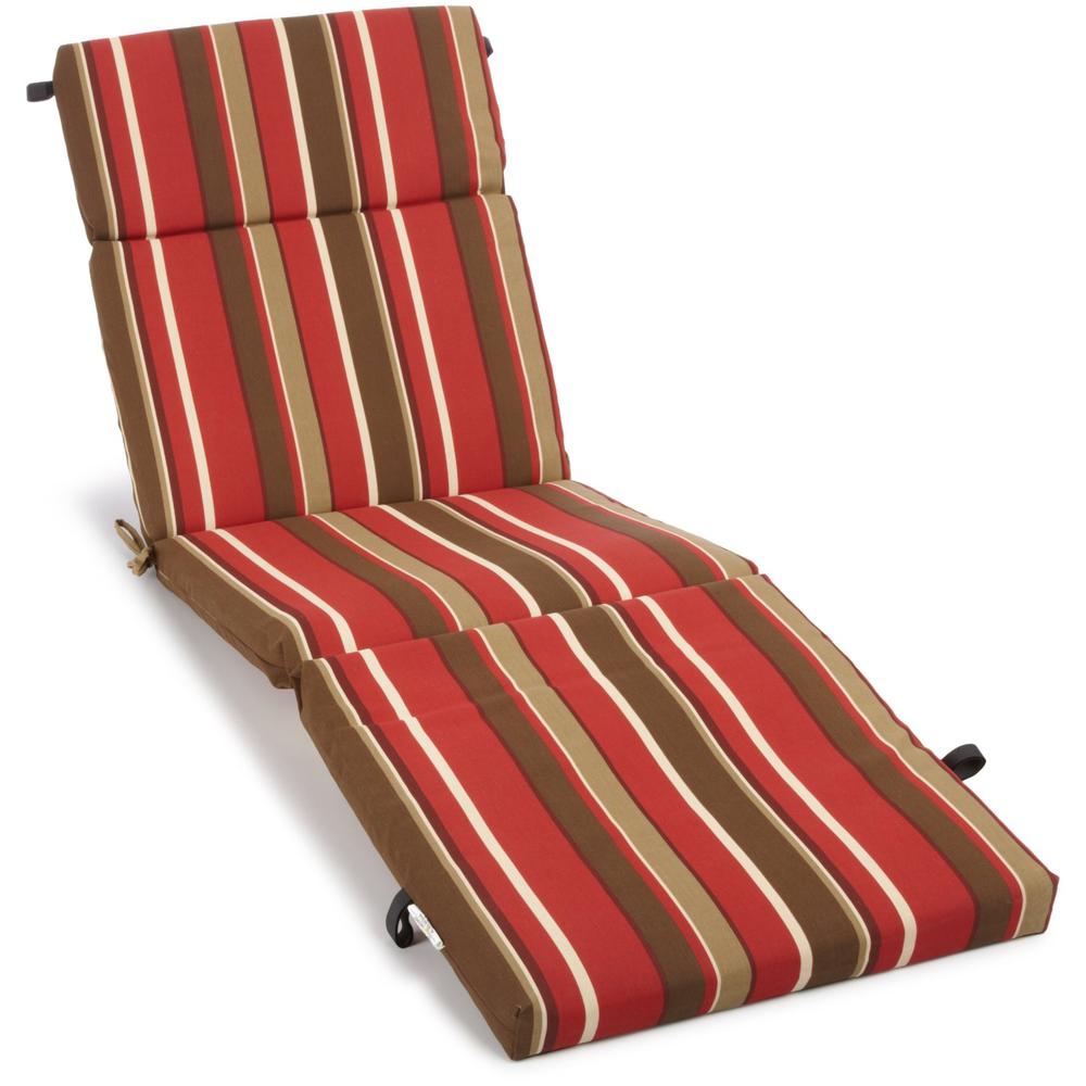 72-inch by 24-inch Patterned Polyester Outdoor Chaise Lounge Cushion. Picture 1