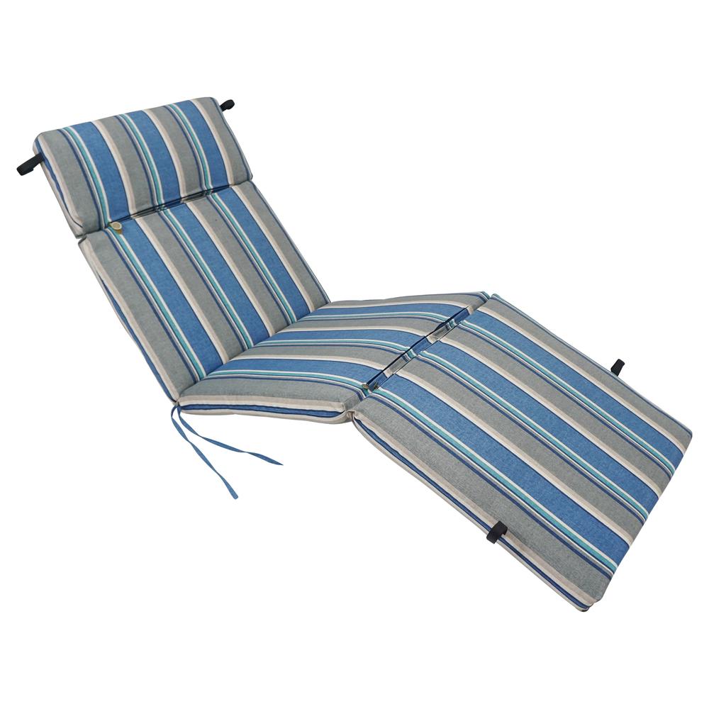72-inch by 24-inch Patterned Polyester Outdoor Chaise Lounge Cushion. Picture 1