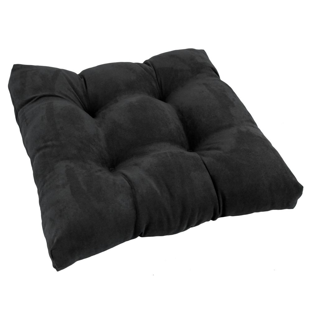 19-inch Squared Microsuede Tufted Dining Chair Cushion. Picture 1