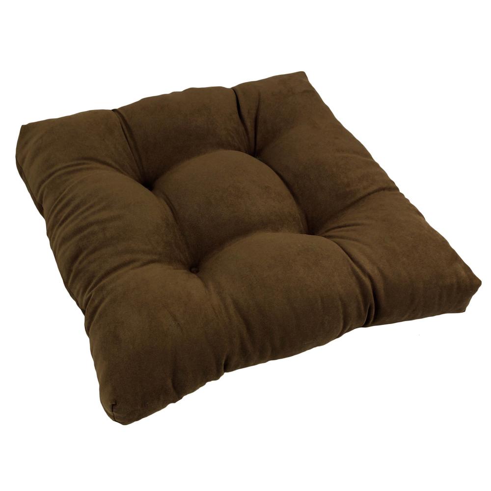 19-inch Squared Microsuede Tufted Dining Chair Cushion. Picture 1
