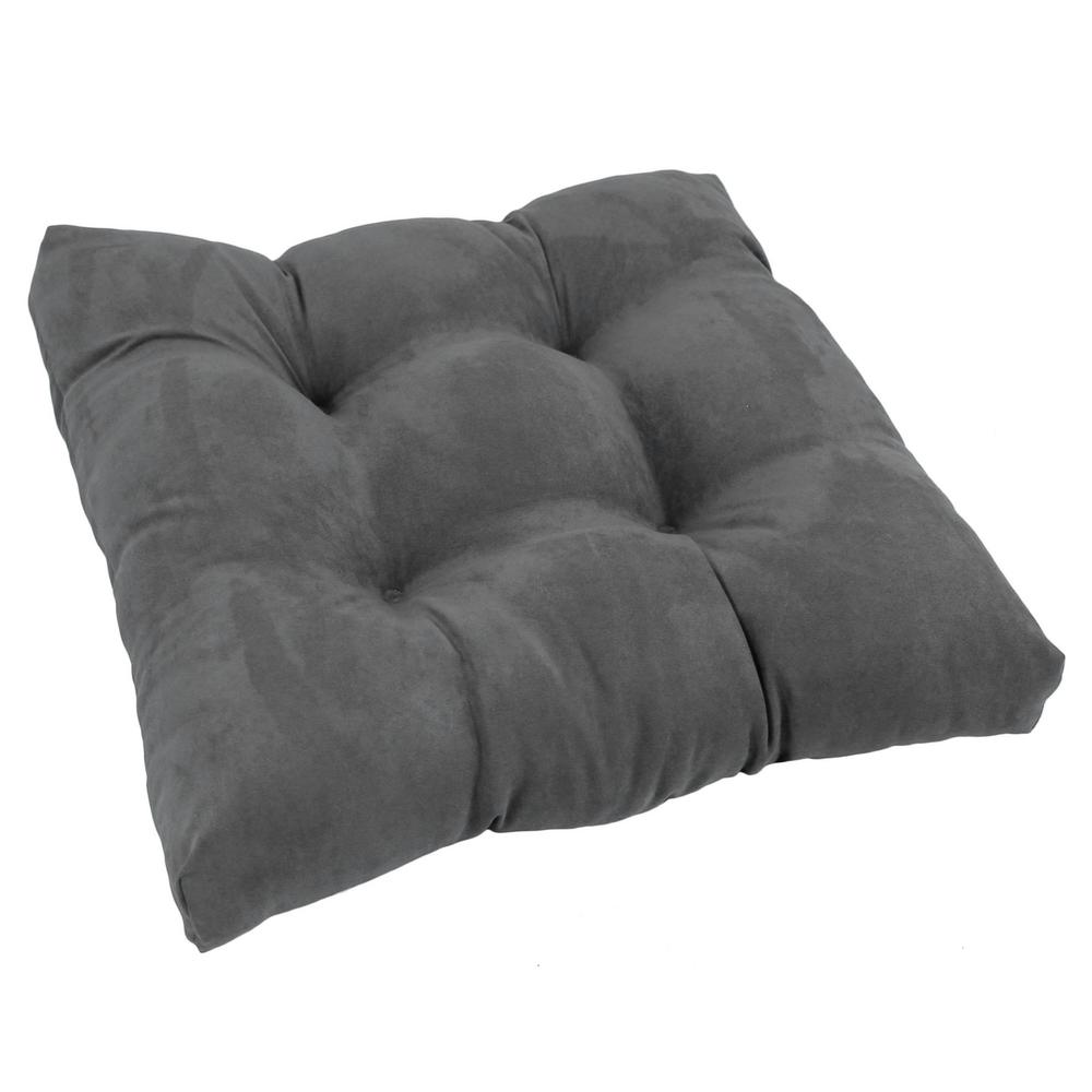 19-inch Squared Microsuede Tufted Dining Chair Cushion. Picture 1