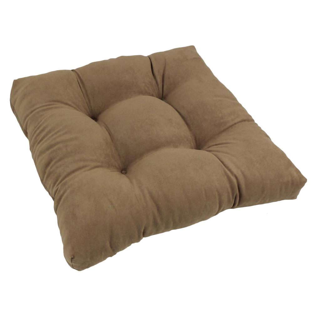 19-inch Squared Microsuede Tufted Dining Chair Cushion. Picture 1