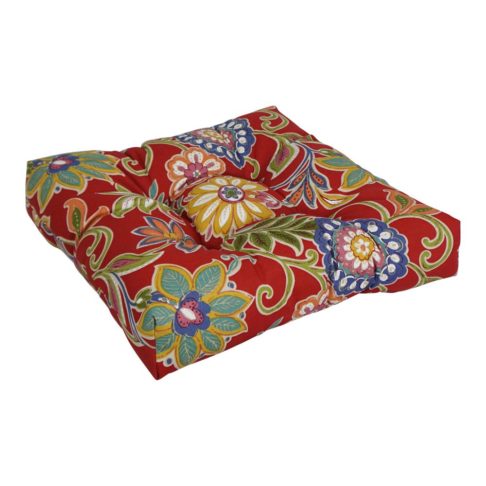 19-inch Squared Patterned Spun Polyester Tufted Dining Chair Cushion 94005-1CH-REO-40. Picture 1