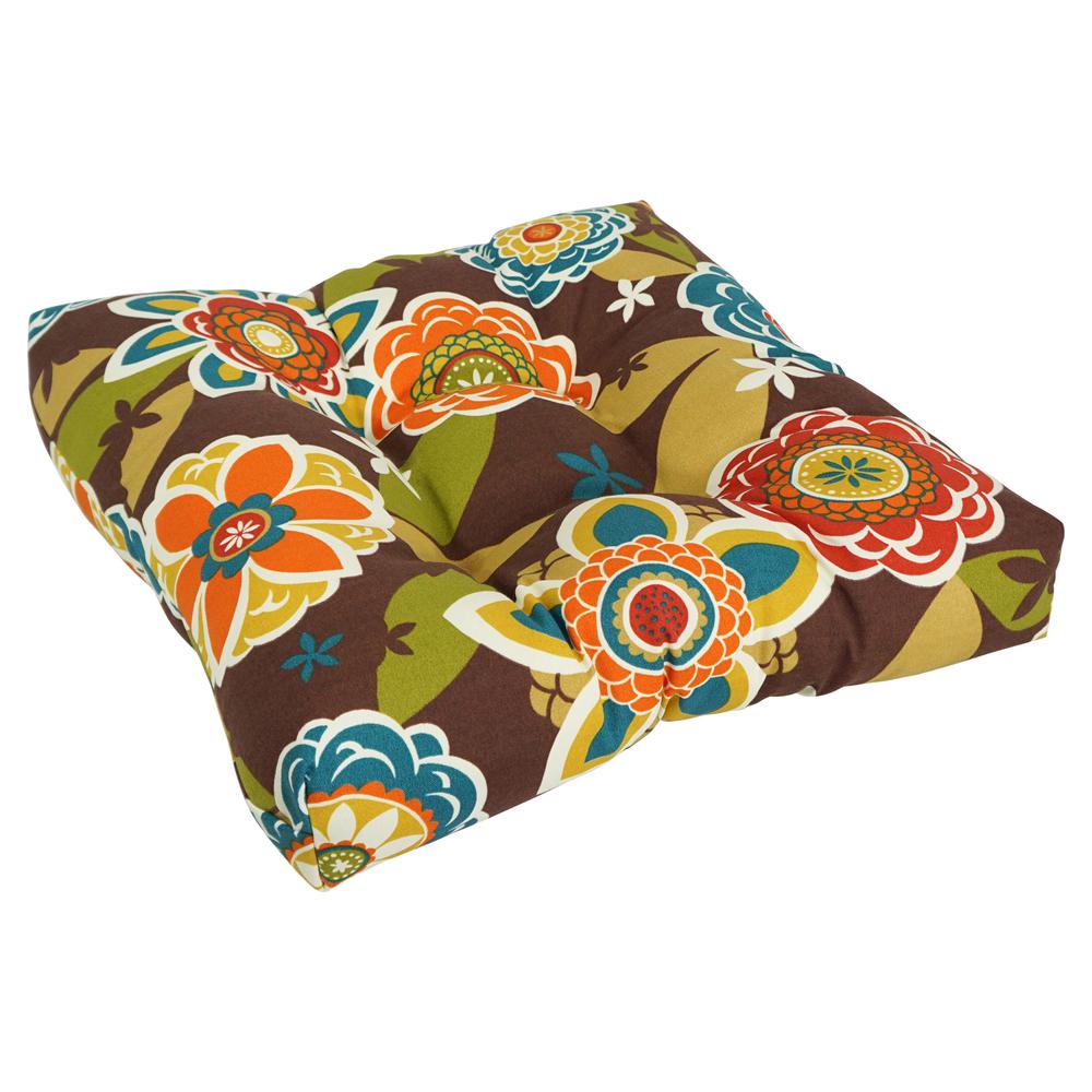 19-inch Squared Patterned Spun Polyester Tufted Dining Chair Cushion 94005-1CH-REO-50. Picture 1