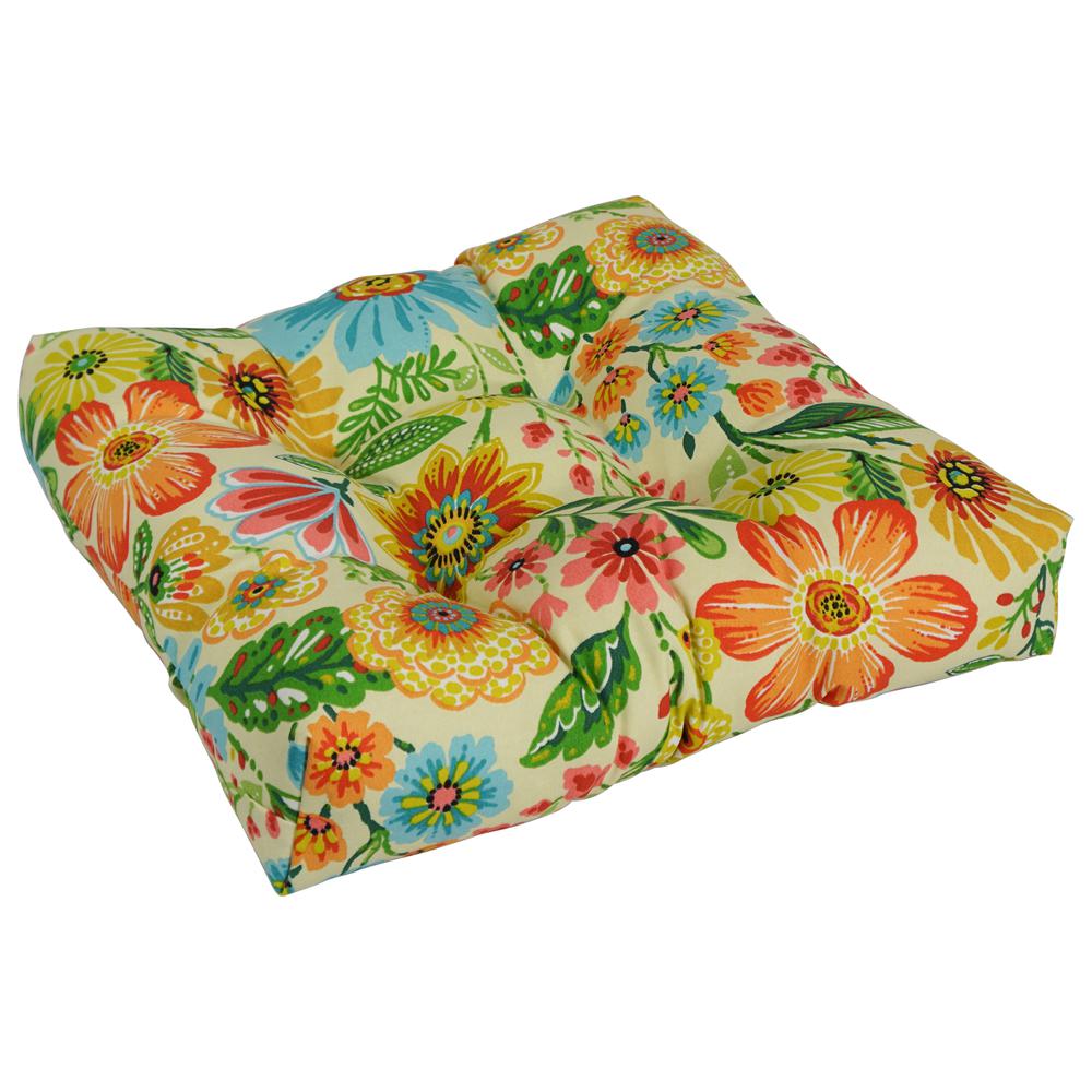 19-inch Squared Patterned Spun Polyester Tufted Dining Chair Cushion 94005-1CH-REO-60. Picture 1