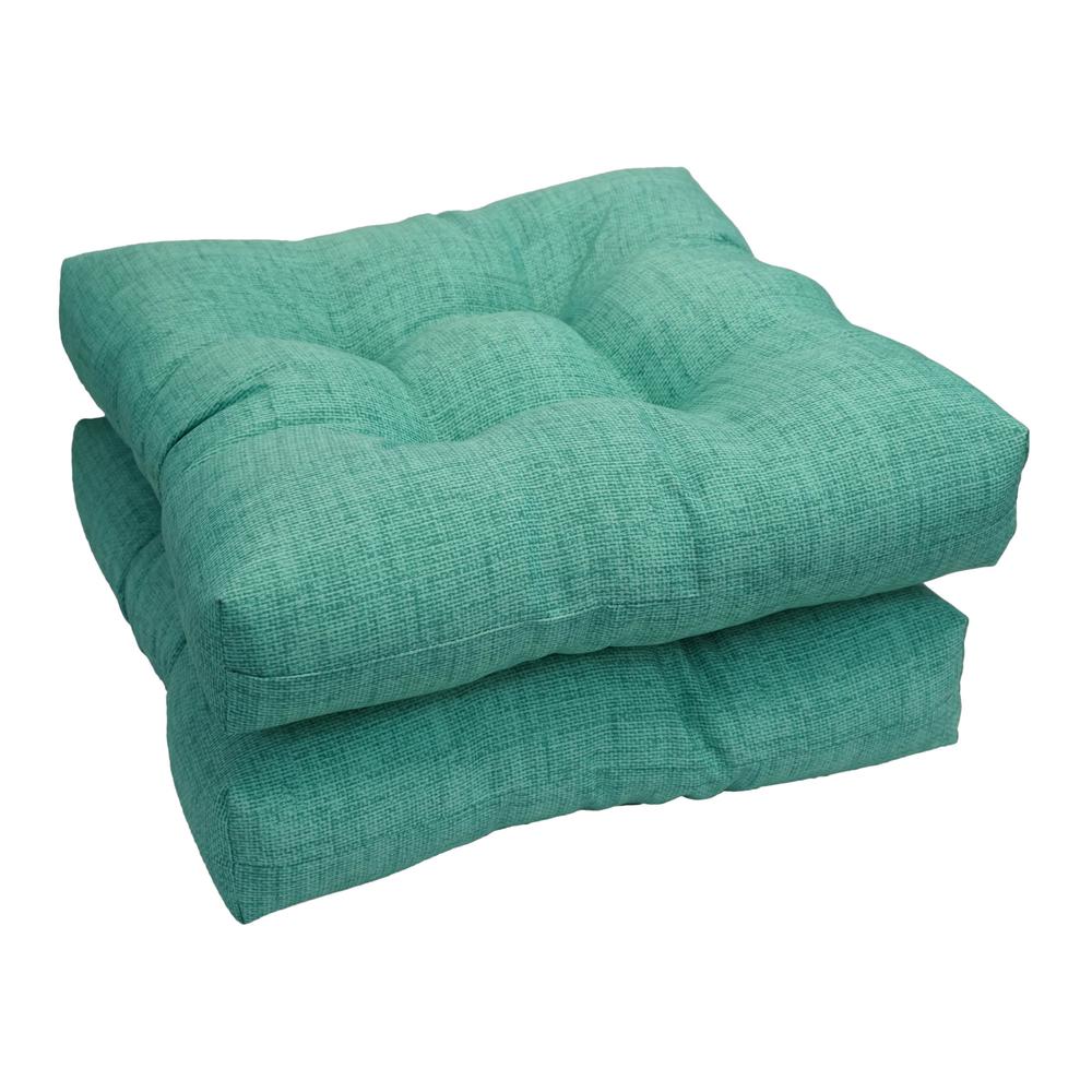 19-inch Squared Patterned Spun Polyester Tufted Dining Chair Cushions (Set of 2)  94005-2CH-JO16-16. Picture 1