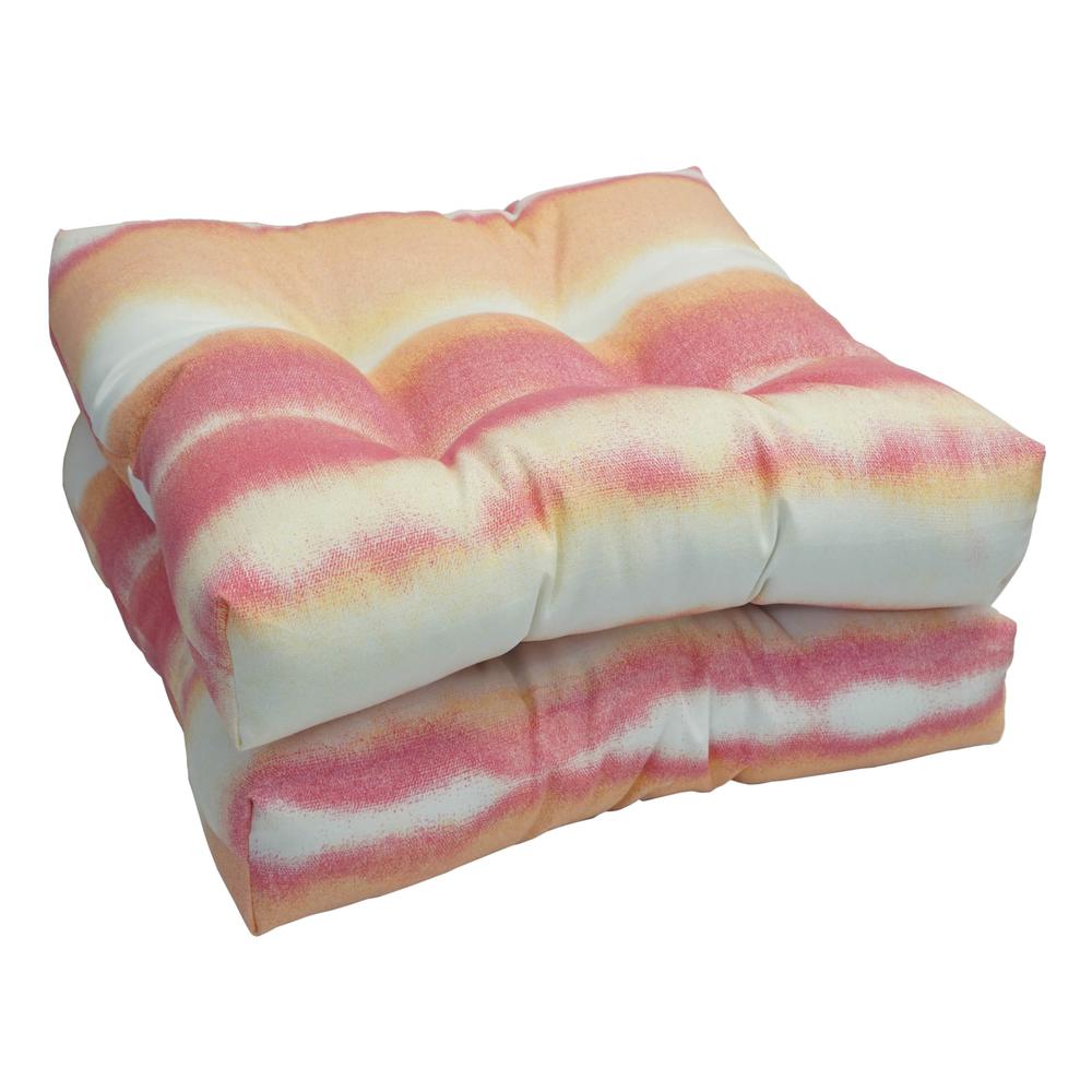 19-inch Squared Patterned Spun Polyester Tufted Dining Chair Cushions (Set of 2)  94005-2CH-JO17-09. Picture 1
