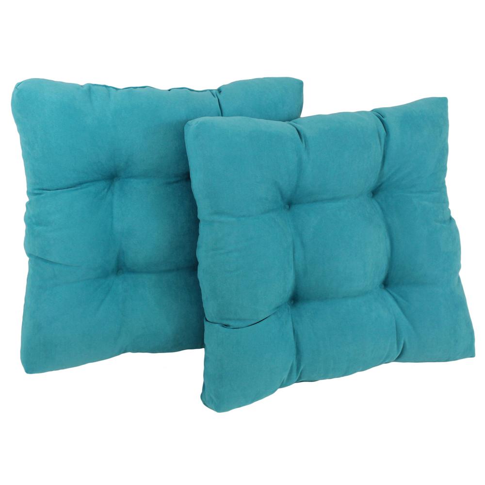 19-inch Squared Microsuede Tufted Dining Chair Cushion (Set of Two). Picture 1