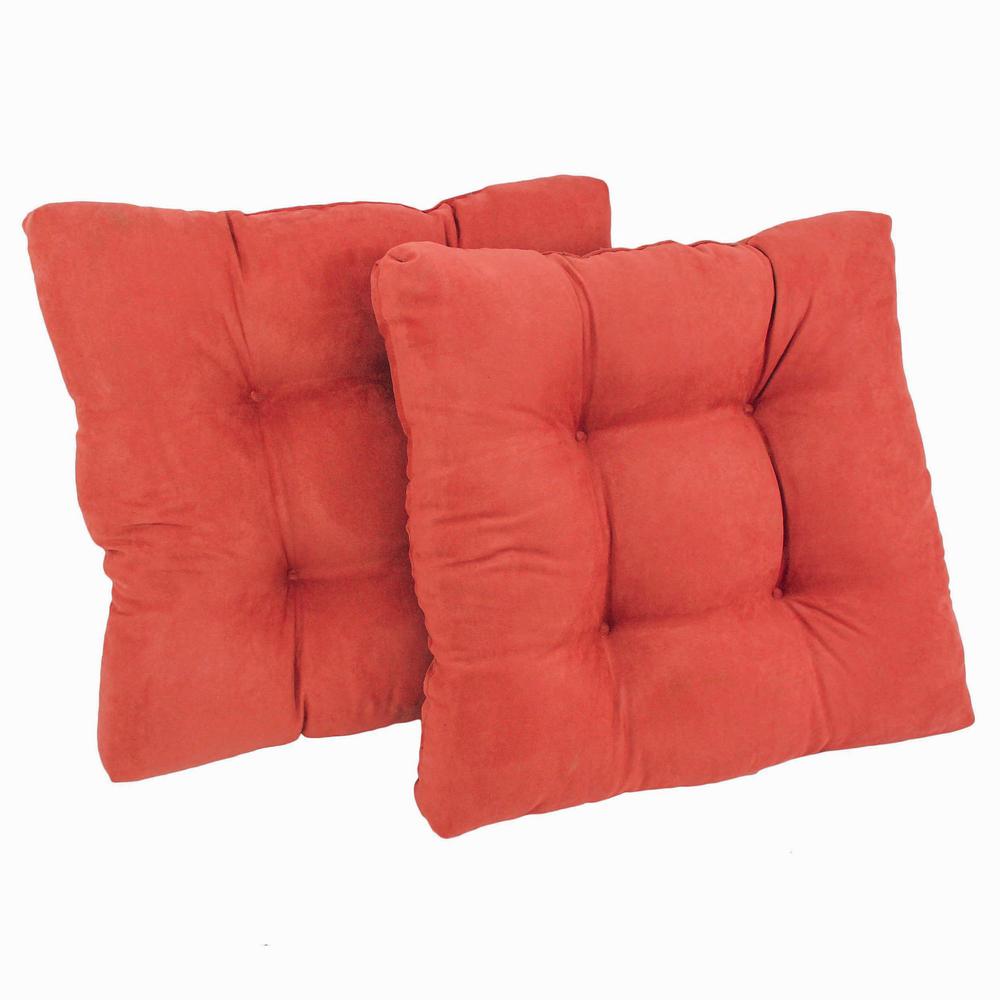 19-inch Squared Microsuede Tufted Dining Chair Cushion (Set of Two). Picture 1