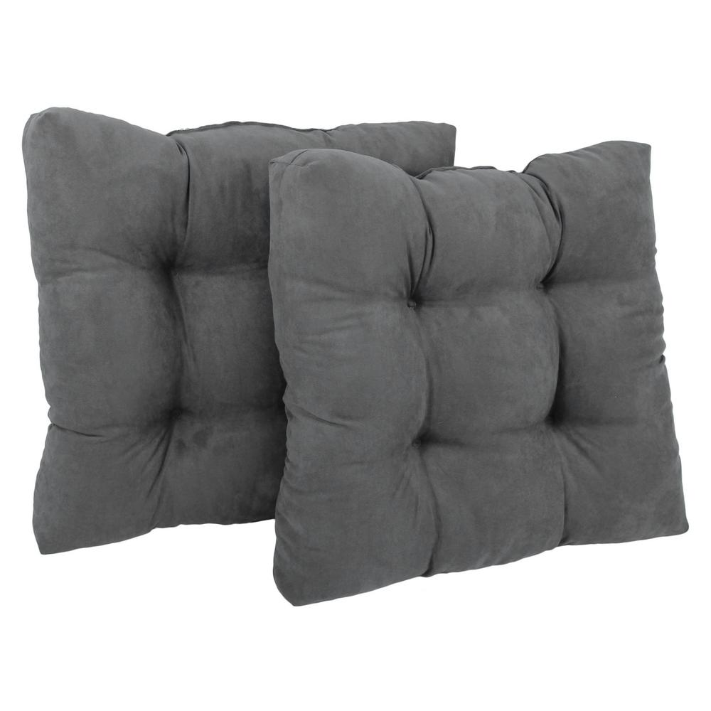 19-inch Squared Microsuede Tufted Dining Chair Cushion (Set of Two). Picture 1