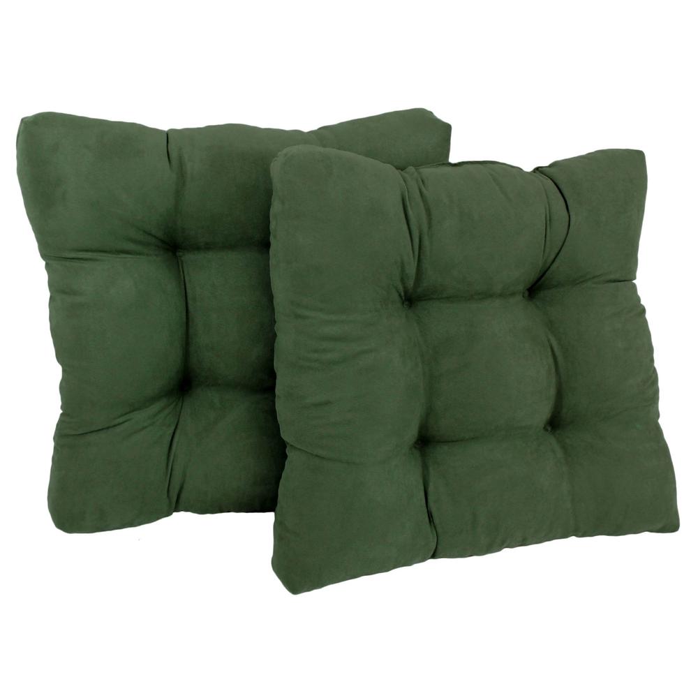 19-inch Squared Microsuede Tufted Dining Chair Cushion (Set of Two). Picture 1