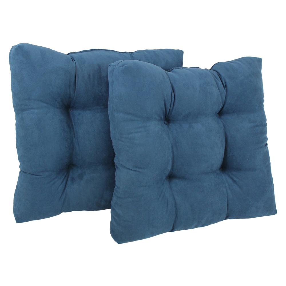 19-inch Squared Microsuede Tufted Dining Chair Cushion (Set of Two). Picture 1