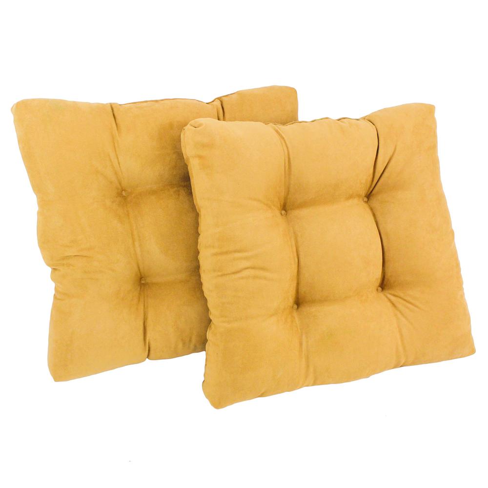 19-inch Squared Microsuede Tufted Dining Chair Cushion (Set of Two). Picture 1