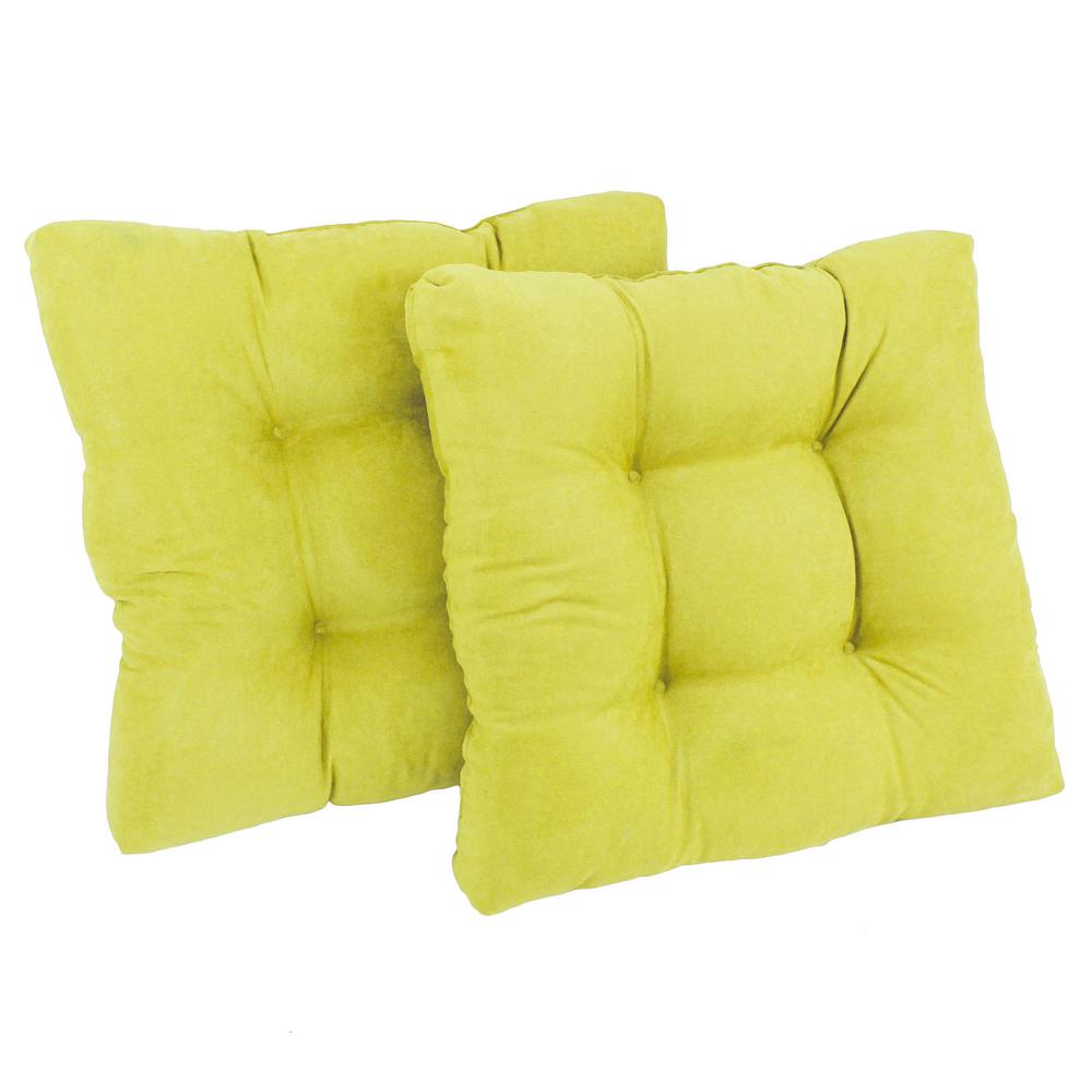 19-inch Squared Microsuede Tufted Dining Chair Cushion (Set of Two). Picture 1