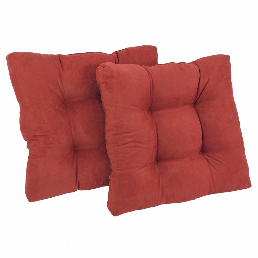 19-inch Squared Microsuede Tufted Dining Chair Cushion (Set of Two). Picture 1