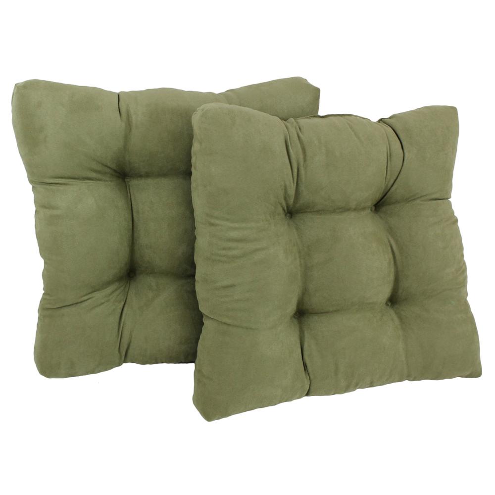19-inch Squared Microsuede Tufted Dining Chair Cushion (Set of Two). Picture 1