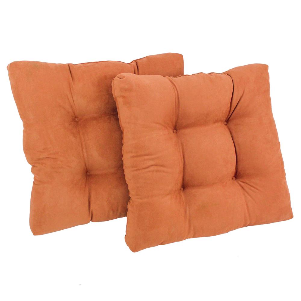 19-inch Squared Microsuede Tufted Dining Chair Cushion (Set of Two). Picture 1