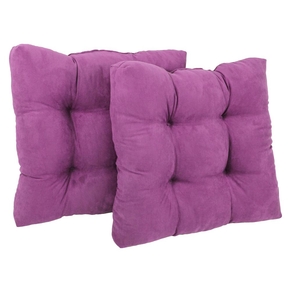 19-inch Squared Microsuede Tufted Dining Chair Cushions (Set of 2)  94005-2CH-MS-UV. Picture 1
