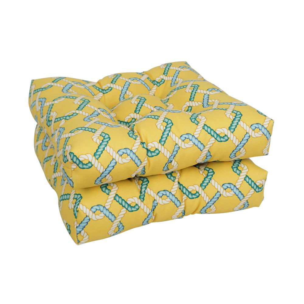 19-inch Squared Polyester Outdoor Tufted Dining Chair Cushions (Set of 2) 94005-2CH-OD-105. Picture 1