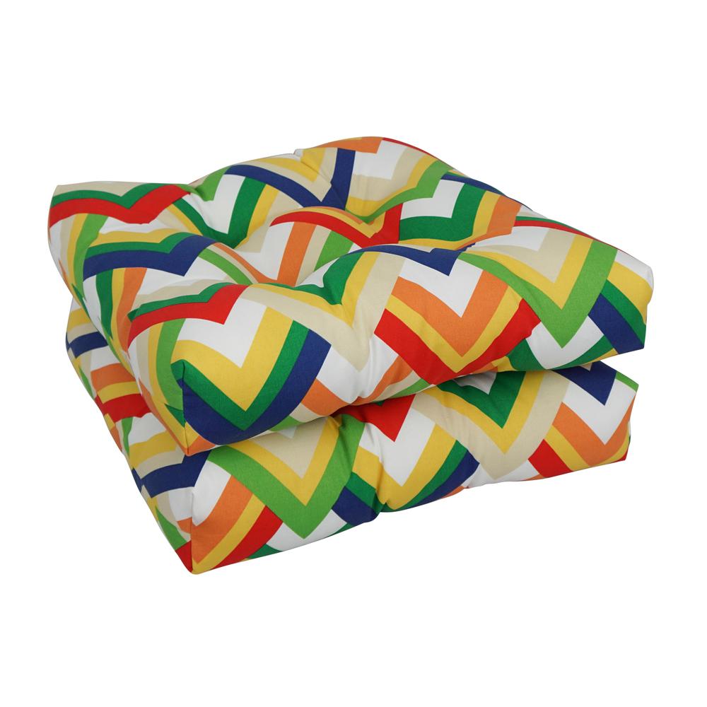 19-inch Squared Polyester Outdoor Tufted Dining Chair Cushion. Picture 1