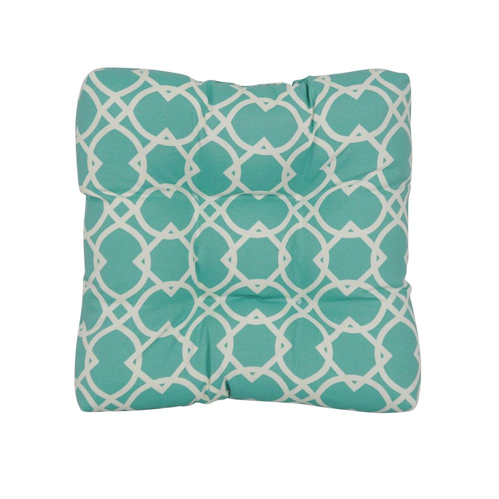 19-inch Squared Polyester Outdoor Tufted Dining Chair Cushion. Picture 1