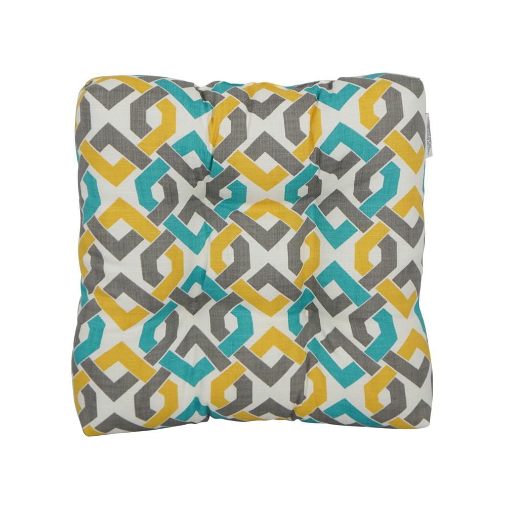 19-inch Squared Polyester Outdoor Tufted Dining Chair Cushion. Picture 2
