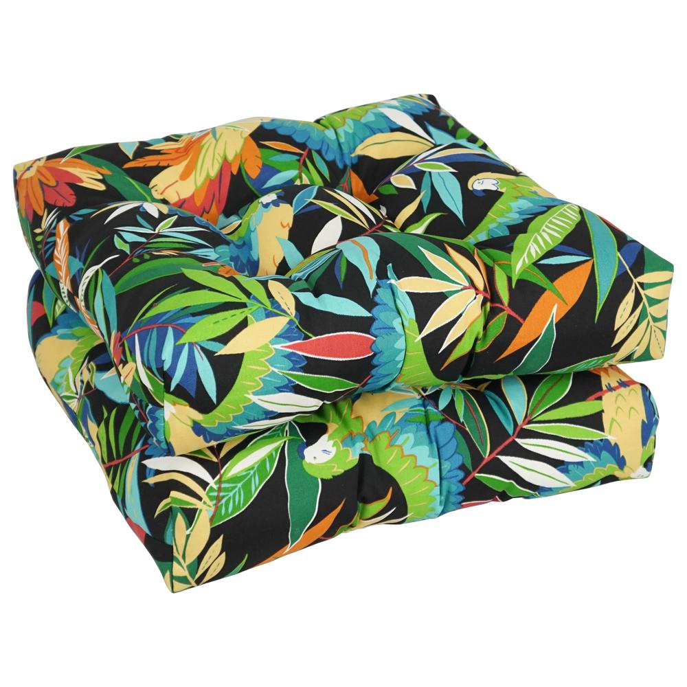 19-inch Squared Patterned Spun Polyester Tufted Dining Chair Cushions (Set of 2) 94005-2CH-REO-48. Picture 1