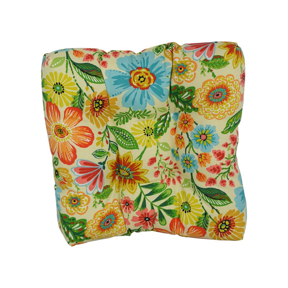 19-inch Squared Patterned Spun Polyester Tufted Dining Chair Cushions (Set of 2) 94005-2CH-REO-60. Picture 2