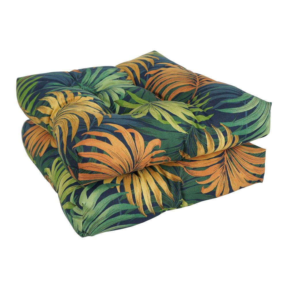 19-inch Squared Patterned Spun Polyester Tufted Dining Chair Cushions (Set of 2) 94005-2CH-REO-61. Picture 1