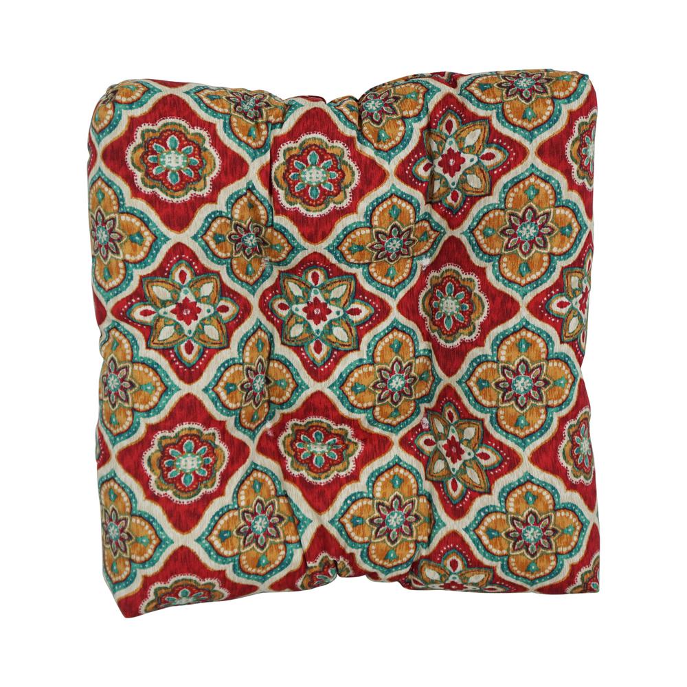 19-inch Squared Patterned Spun Polyester Tufted Dining Chair Cushions (Set of 2) 94005-2CH-REO-63. Picture 2