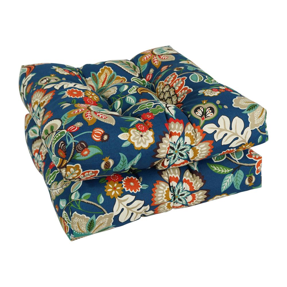 19-inch Squared Patterned Spun Polyester Tufted Dining Chair Cushions (Set of 2) 94005-2CH-REO-64. Picture 1