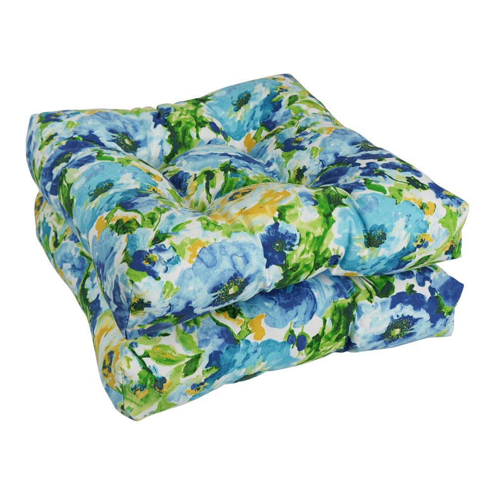 19-inch Squared Patterned Spun Polyester Tufted Dining Chair Cushions (Set of 2) 94005-2CH-REO-65. Picture 1