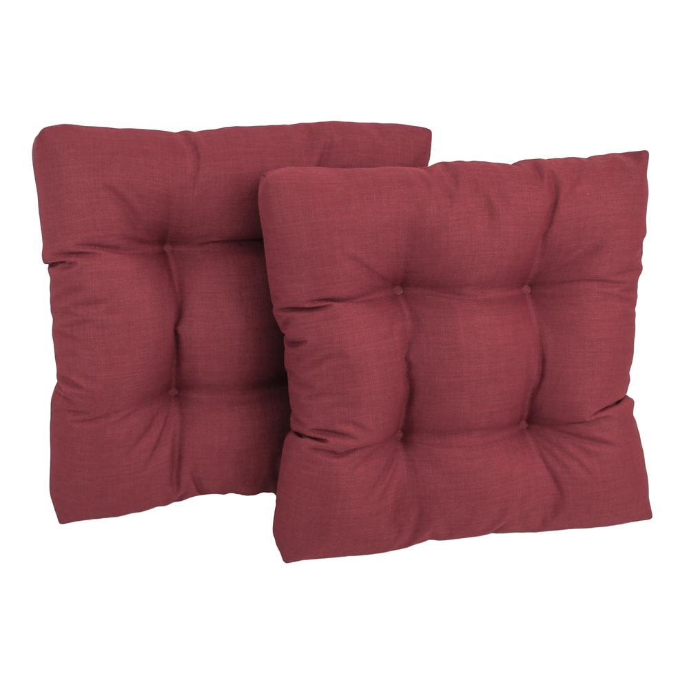 19-inch Squared Solid Spun Polyester Tufted Dining Chair Cushions (Set of 2) 94005-2CH-REO-SOL-17. Picture 1