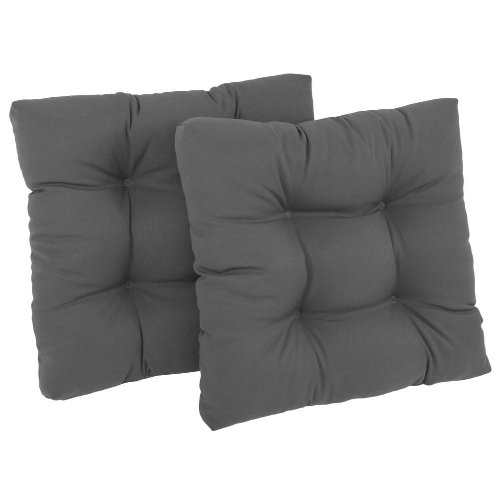 19-inch Squared Twill Tufted Dining Chair Cushions (Set of 2)  94005-2CH-TW-GY. Picture 1