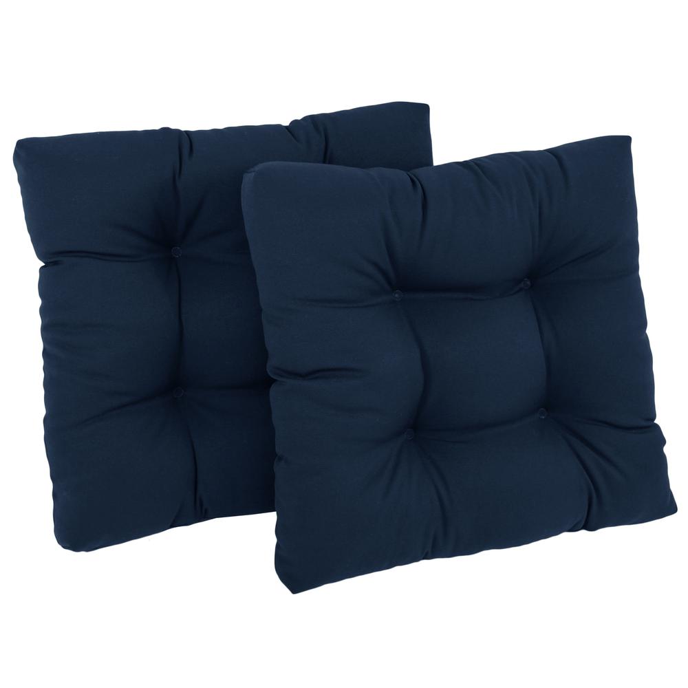 19-inch Squared Twill Tufted Dining Chair Cushions (Set of 2)  94005-2CH-TW-NV. Picture 1