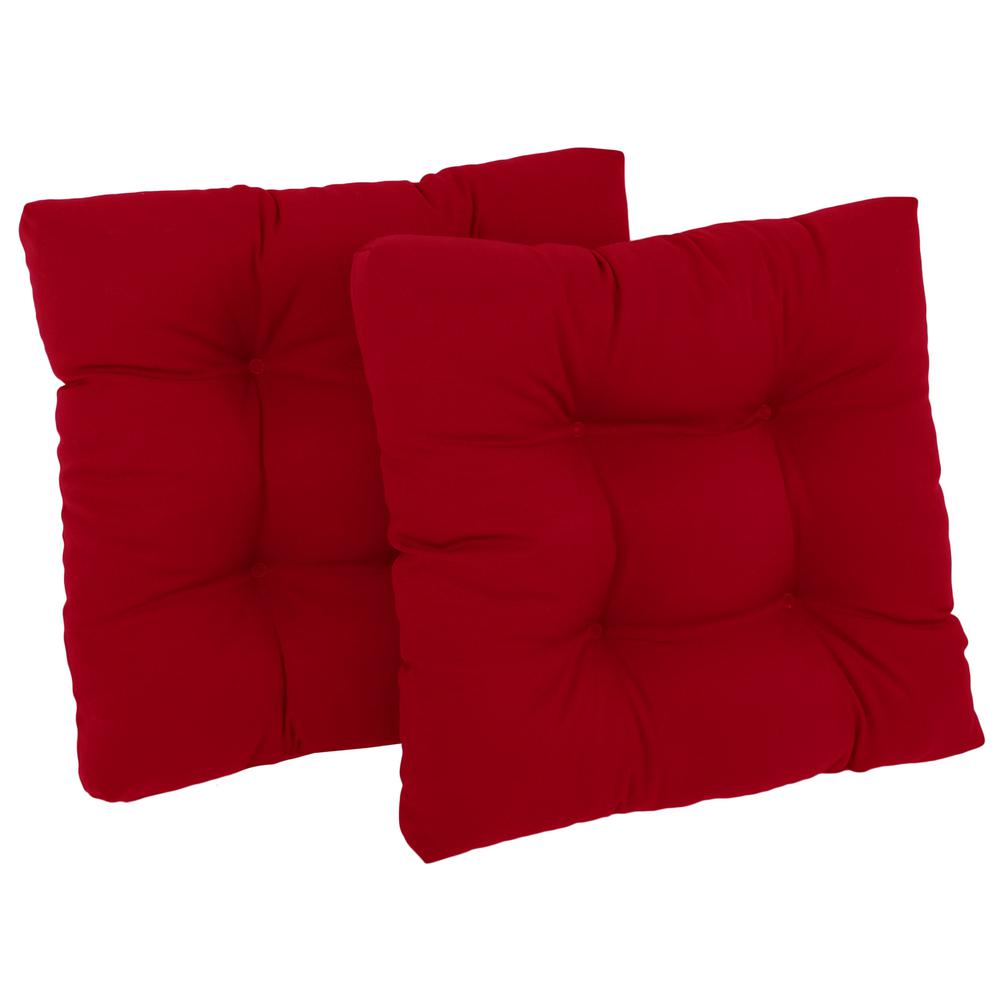 19-inch Squared Twill Tufted Dining Chair Cushions (Set of 2)  94005-2CH-TW-RD. Picture 1