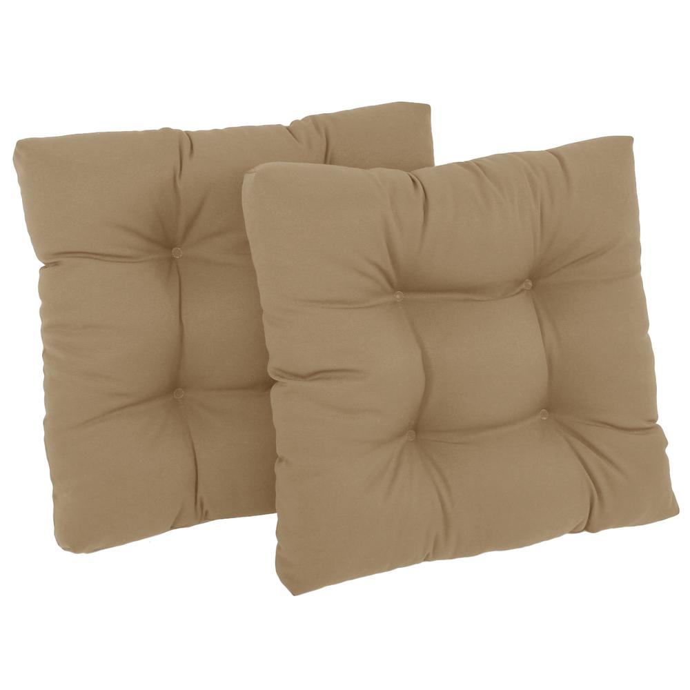 19-inch Squared Twill Tufted Dining Chair Cushions (Set of 2)  94005-2CH-TW-TF. Picture 1