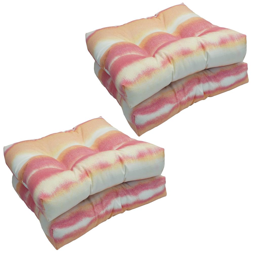 19-inch Squared Patterned Spun Polyester Tufted Dining Chair Cushions (Set of 4) 94005-4CH-JO17-09. Picture 1