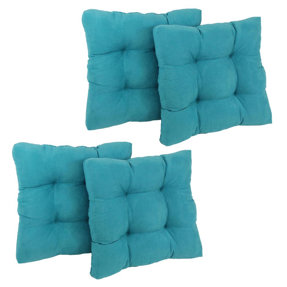 19-inch Squared Microsuede Tufted Dining Chair Cushion (Set of Four). Picture 1