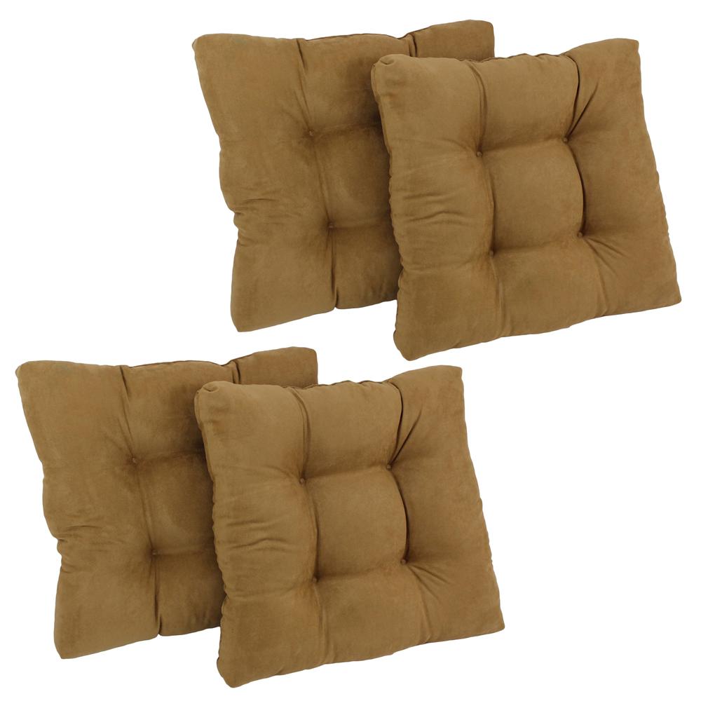 19-inch Squared Microsuede Tufted Dining Chair Cushion (Set of Four). Picture 1