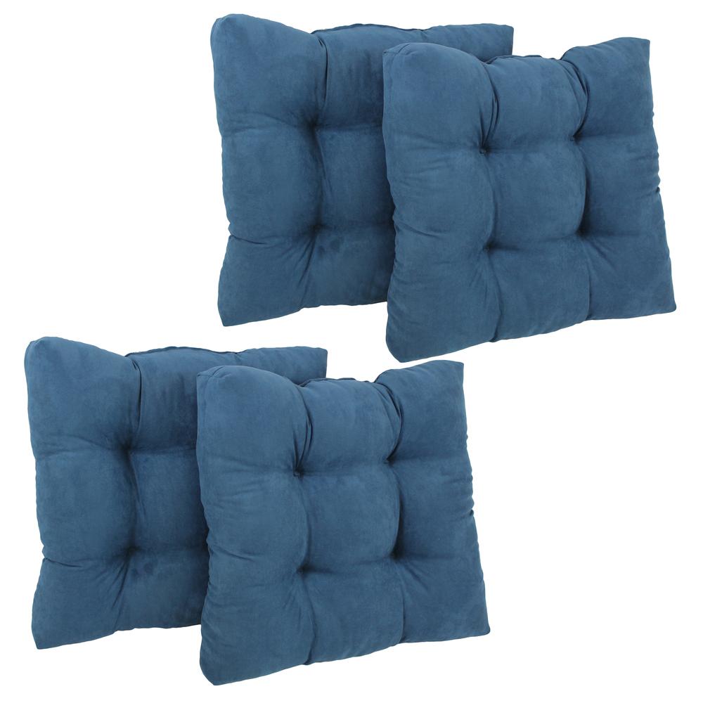 19-inch Squared Microsuede Tufted Dining Chair Cushion (Set of Four). Picture 1