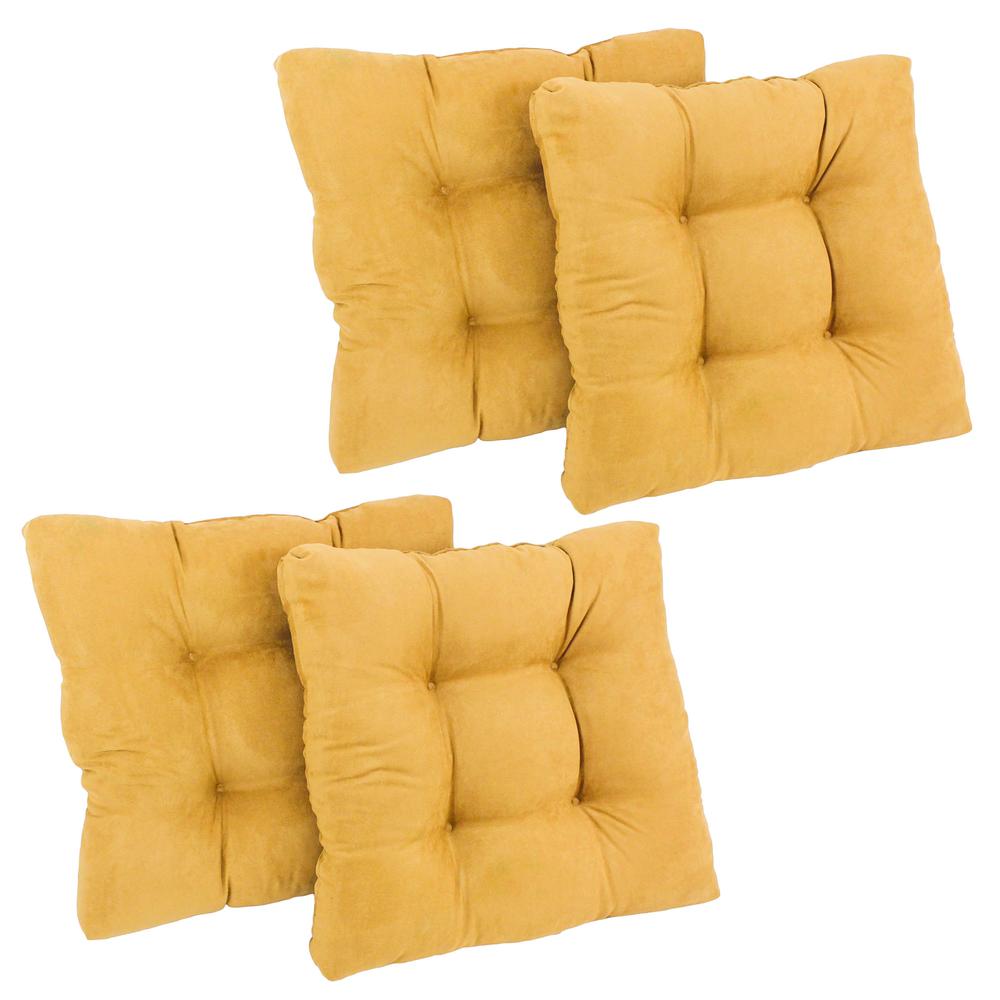 19-inch Squared Microsuede Tufted Dining Chair Cushion (Set of Four). Picture 1