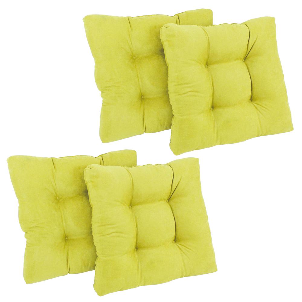 19-inch Squared Microsuede Tufted Dining Chair Cushion (Set of Four). Picture 1