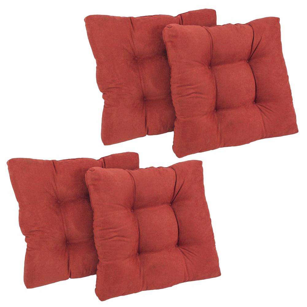 19-inch Squared Microsuede Tufted Dining Chair Cushion (Set of Four). Picture 1