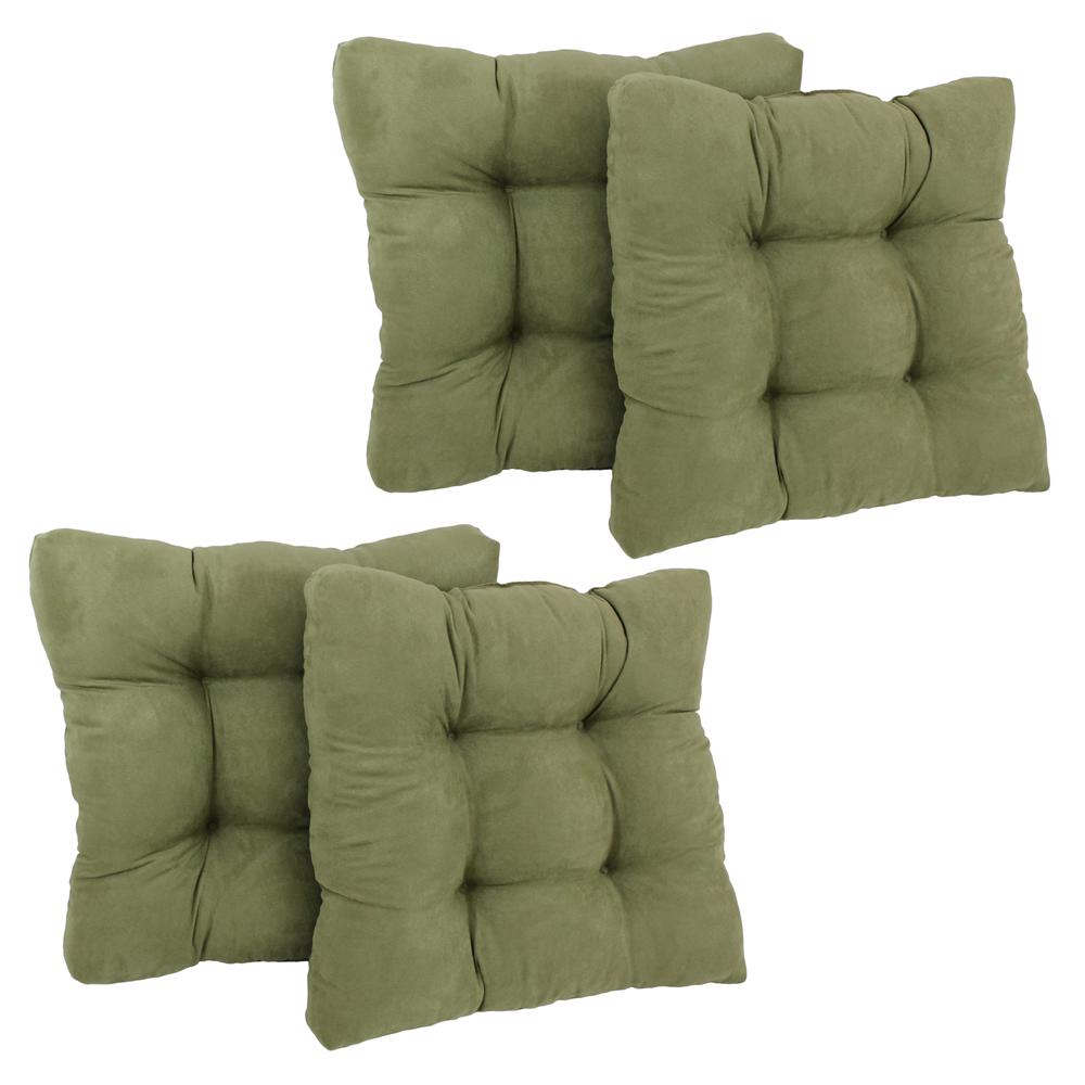 19-inch Squared Microsuede Tufted Dining Chair Cushion (Set of Four). Picture 1