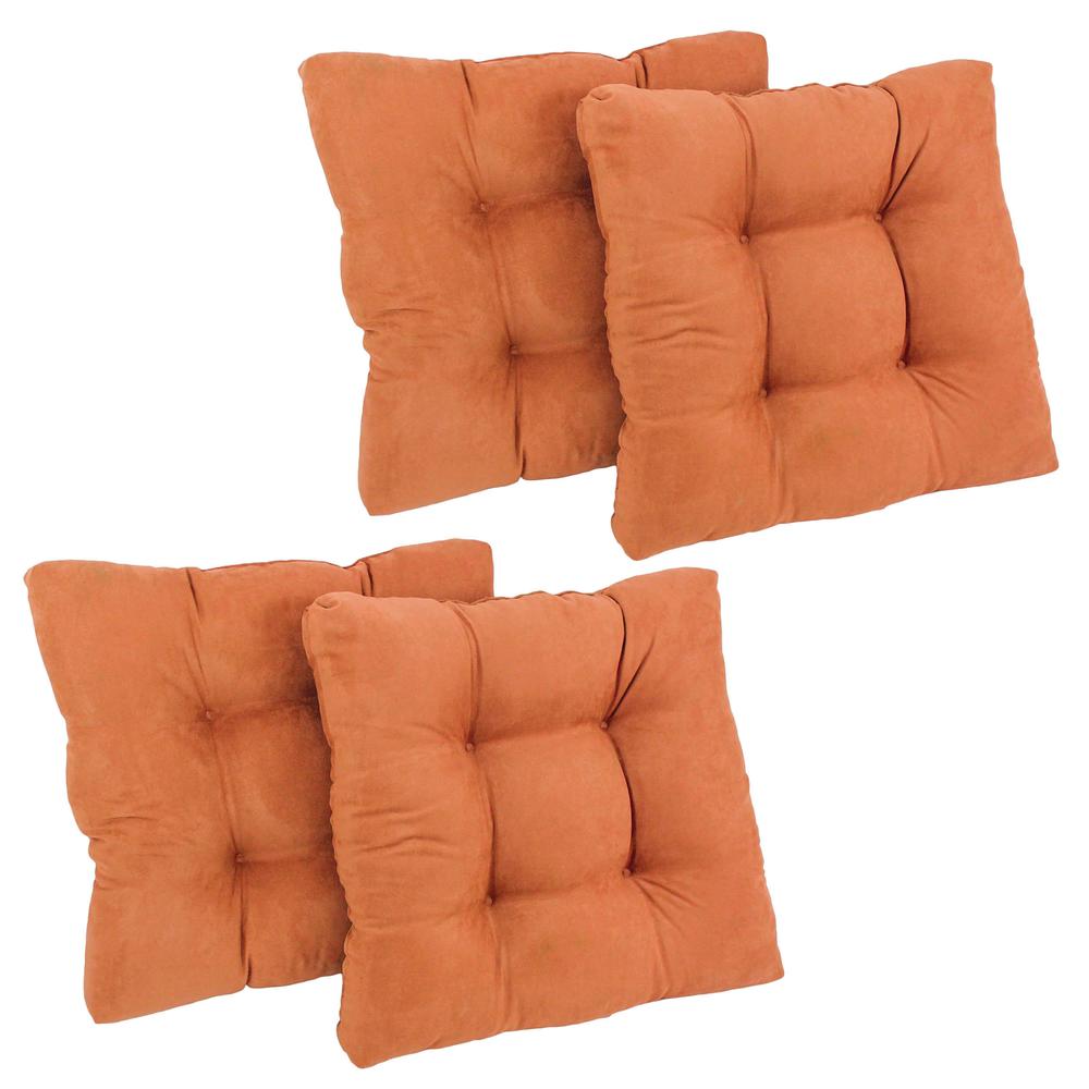 19-inch Squared Microsuede Tufted Dining Chair Cushion (Set of Four). Picture 1