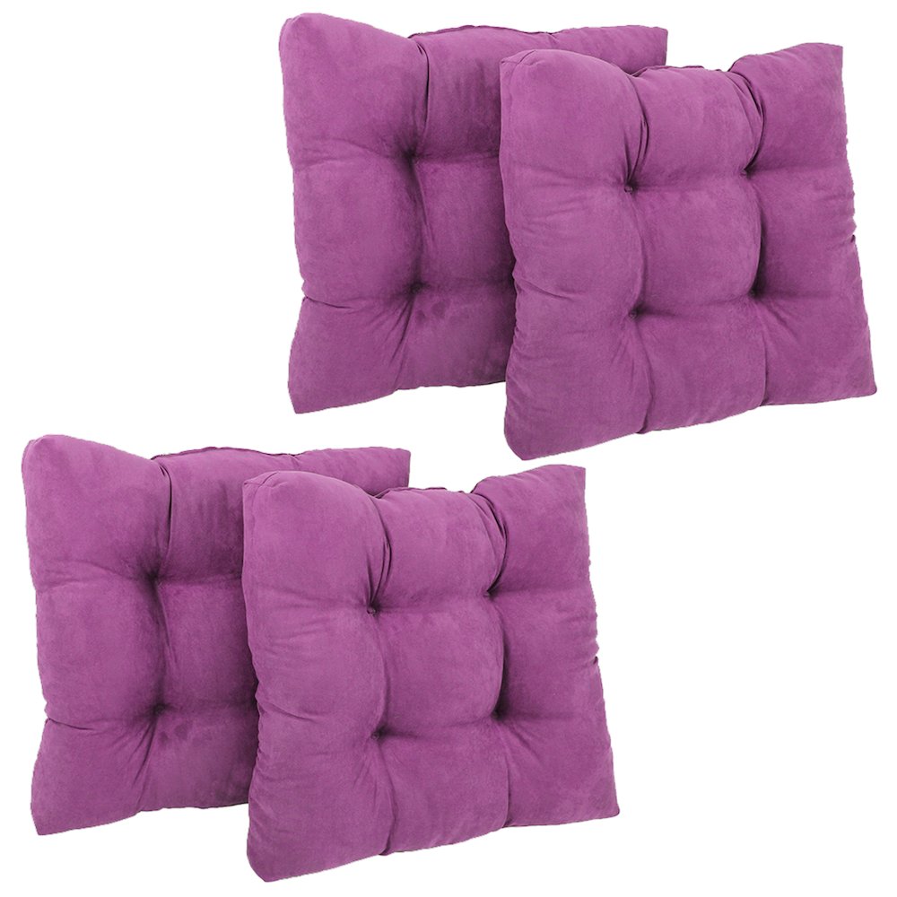 19-inch Squared Microsuede Tufted Dining Chair Cushions (Set of 4). Picture 1