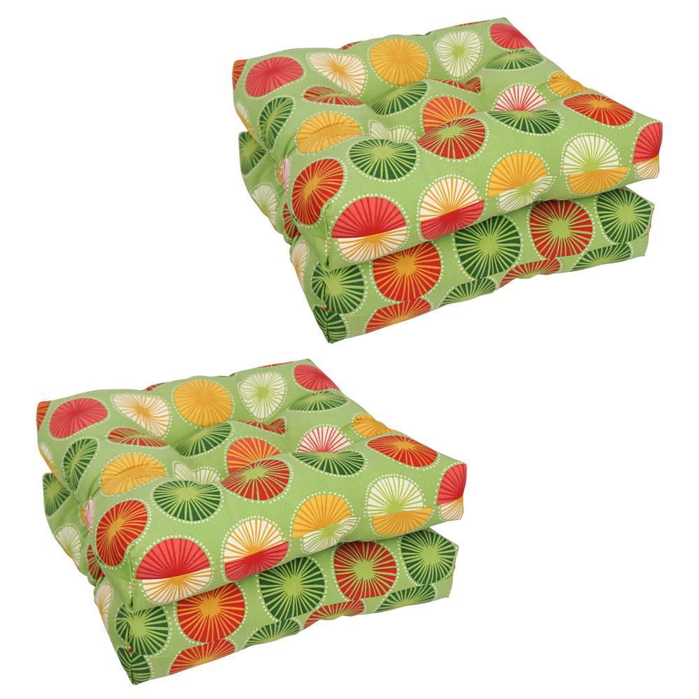 19-inch Squared Polyester Outdoor Tufted Dining Chair Cushion. Picture 1